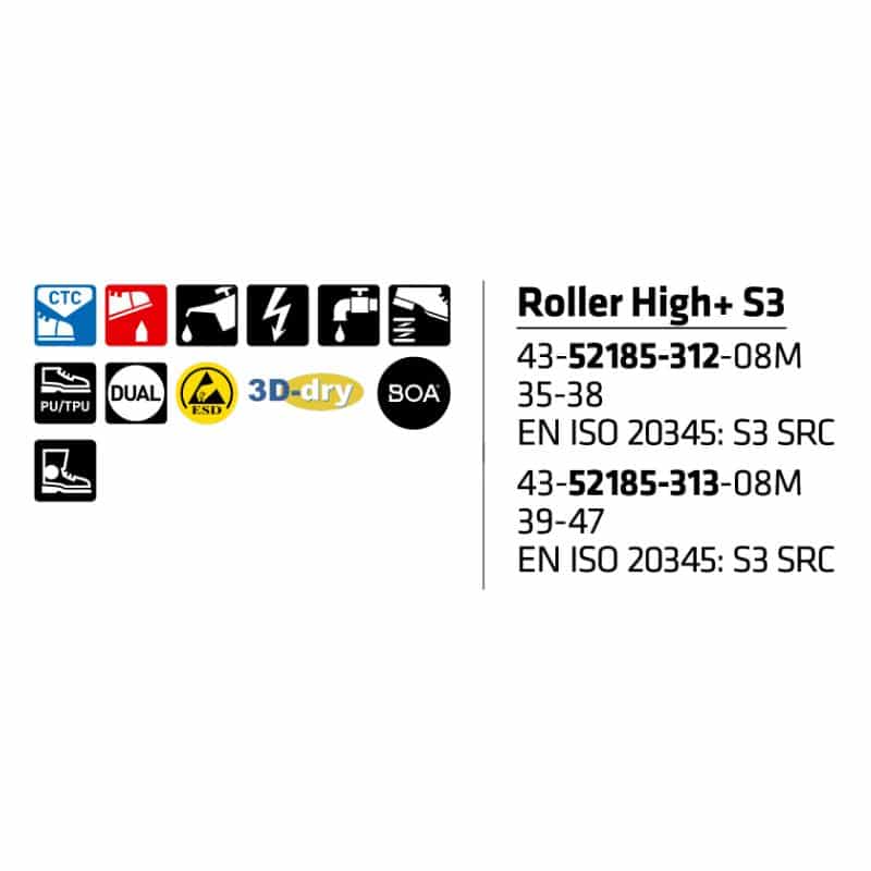 Sievi Roller High+S3 turvakengät BOA®-kiristysmekanismilla - Image 2