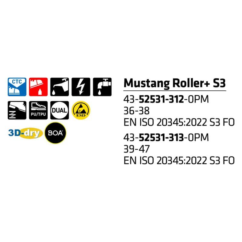 Sievi Mustang Roller+ S3 turvakengät BOA®-kiristysmekanismilla - Image 2