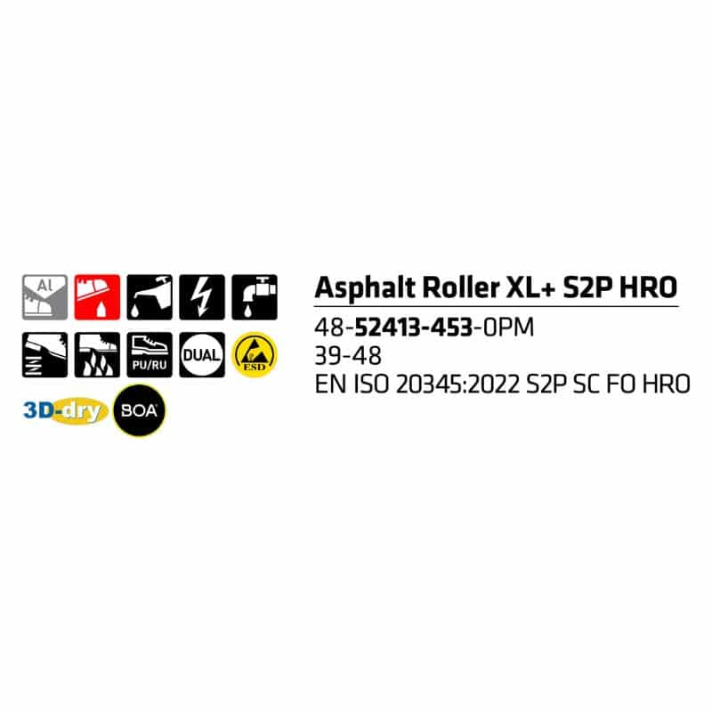 Sievi Asphalt Roller XL+ S2P HRO turvakengät BOA®-kiristysmekanismilla - Image 14