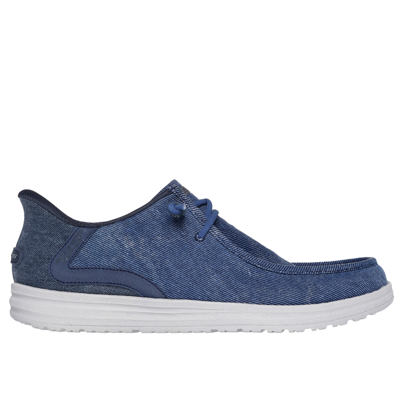 Miesten Skechers Melson - Coronado 210959/DEN slip in -kenkä deniminsinisellä canvas-päällisellä ja Relaxed Fit® -istuvuudella.