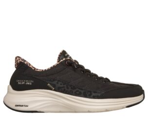 Skechers Slip-ins: Contour Foam – Cozy Fit Leopard Dream - Black