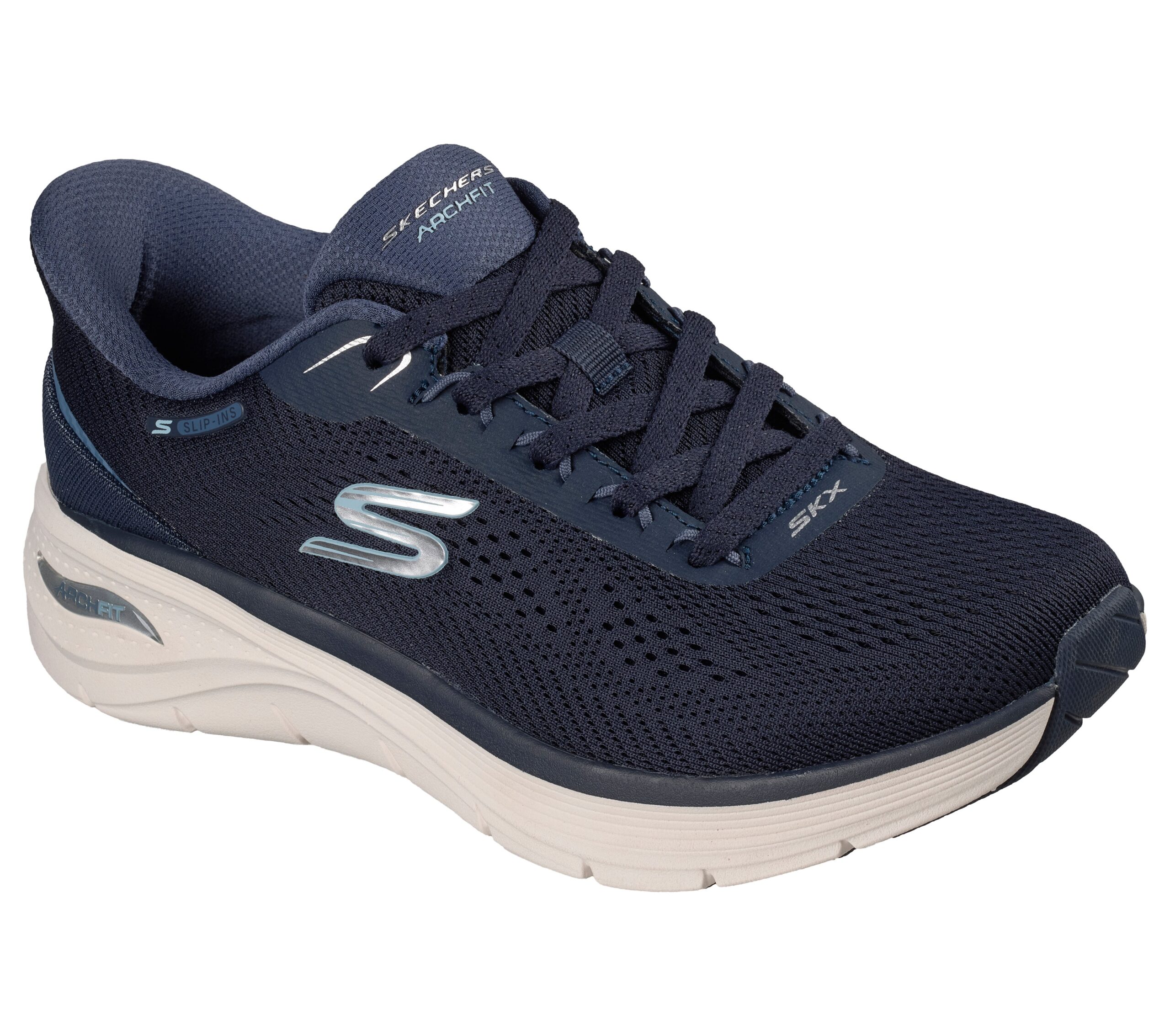 Tummansininen naisten Skechers 150887 NVY Slip-ins Arch Fit 3.0 True Step -kävelykenkä.