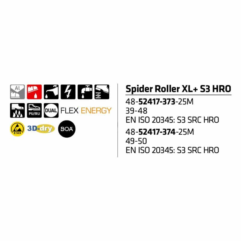 Sievi Spider Roller XL+S3 HRO turvakengät BOA®-kiristysmekanismilla - Image 24