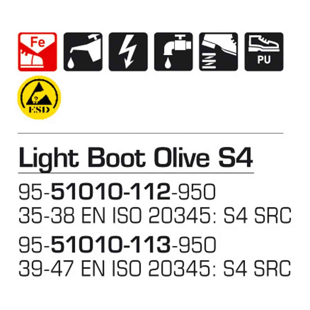 Sievi Kevytsaapas Light Boot Olive S4 kumisaappaat turvakärjellä - Image 14