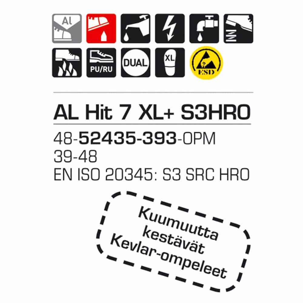 Sievi AL Hit 7 XL+ S3HRO turvakengät - Image 13