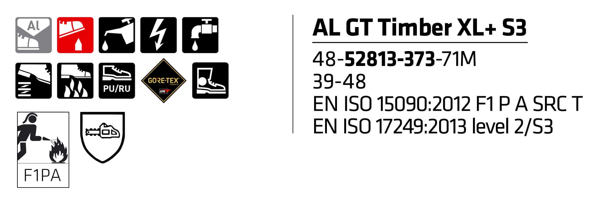 Sievi AL GT Timber XL+ S3HRO goretex viiltosuojatut metsurin turvakengät F1PA - Image 13
