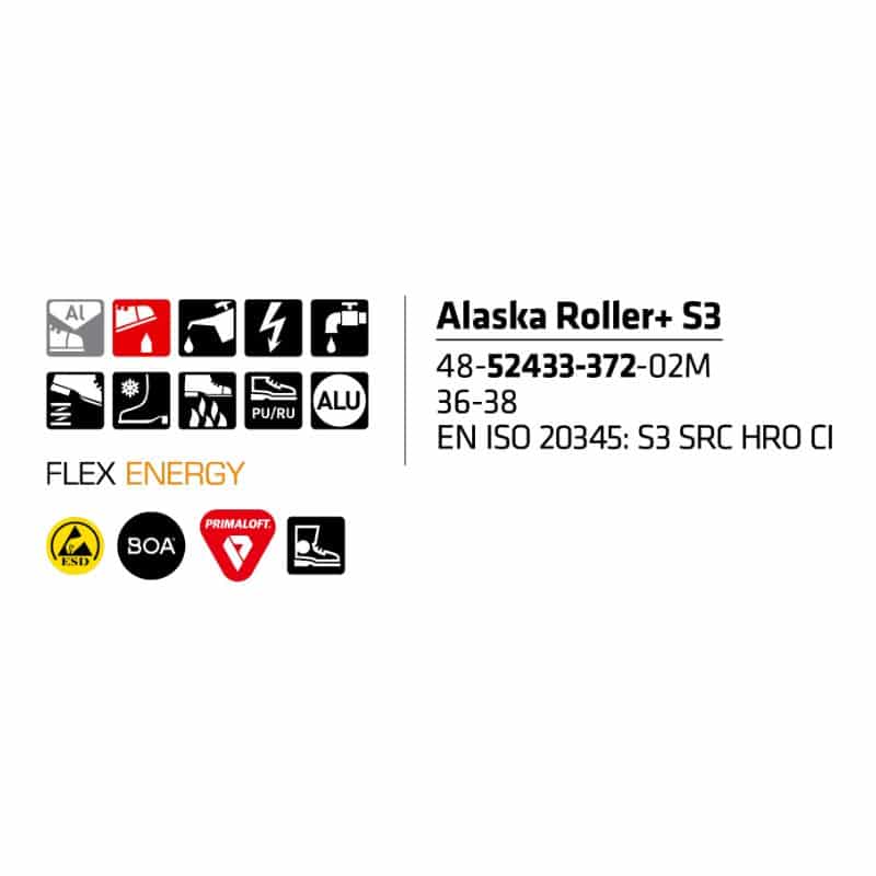 Sievi Alaska Roller XL+ S3 turvakengät BOA®-kiristysmekanismilla - Image 11