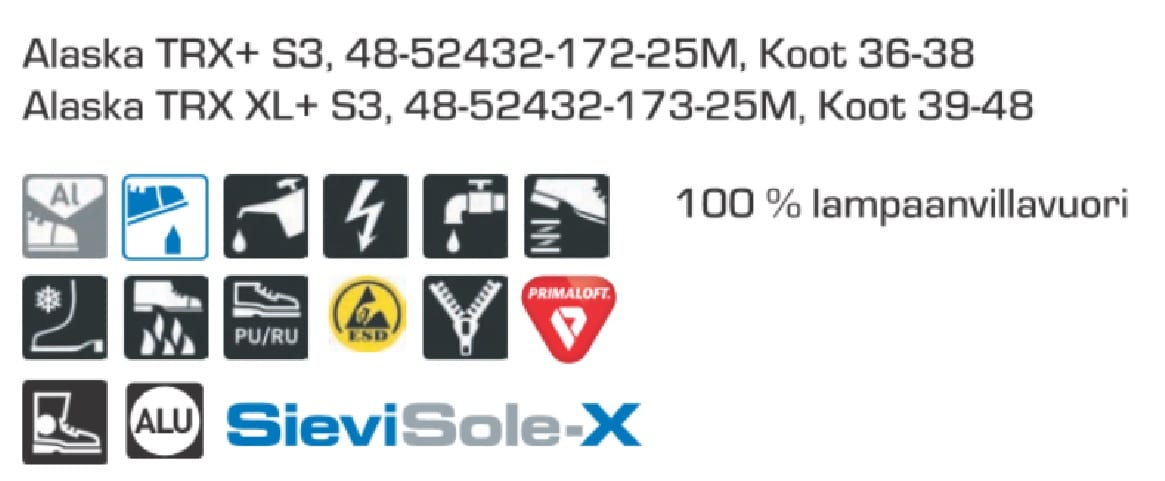 Sievi Alaska Trx XL+ S3 turvakengät - Image 15