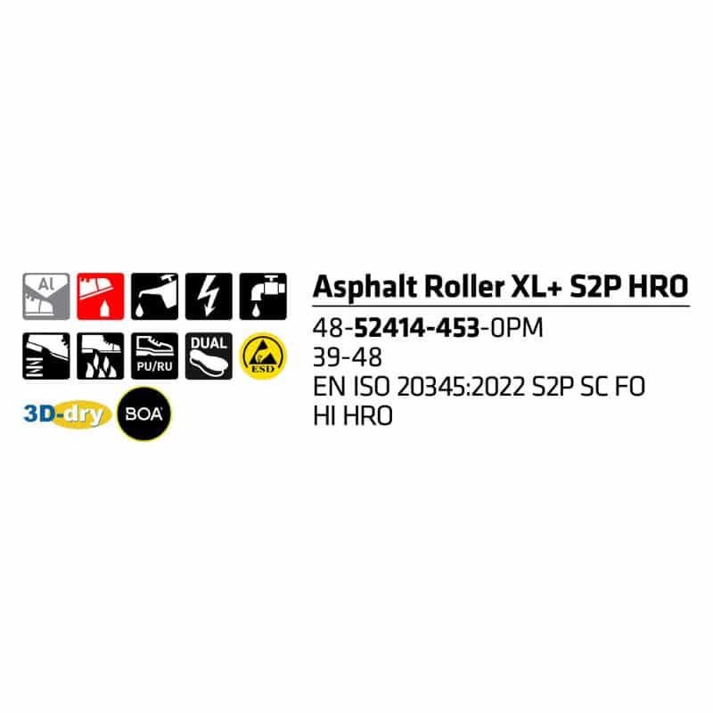 Sievi Asphalt Roller XL+ S2P HRO turvakengät BOA®-kiristysmekanismilla - Image 17