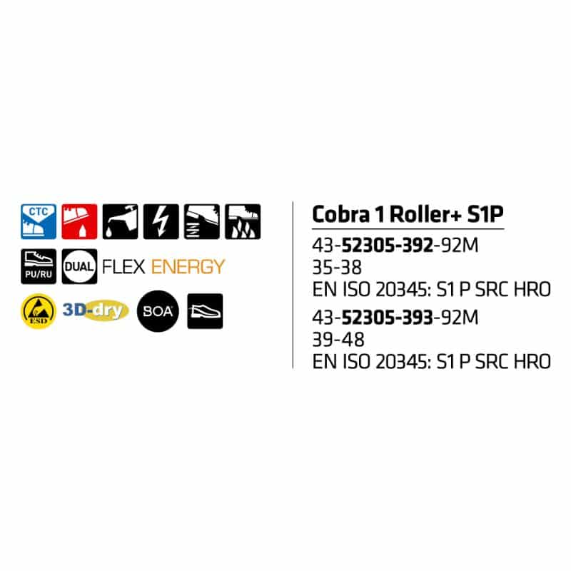 Sievi Cobra 1 Roller+ S1P turvakengät BOA®-kiinnityksellä - Image 14