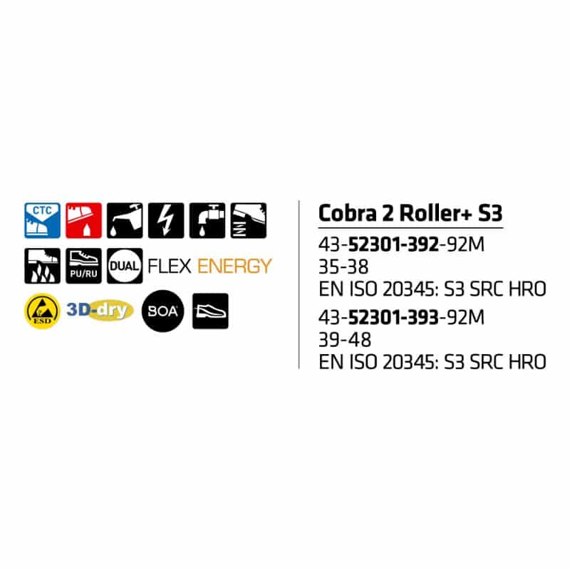 Sievi Cobra 2 Roller+ S3 turvakengät BOA®-kiristysmekanismilla - Image 16
