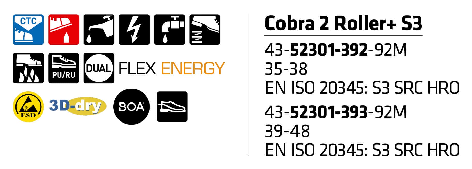 Sievi Cobra 2 Roller+ S3 turvakengät BOA®-kiristysmekanismilla - Image 14