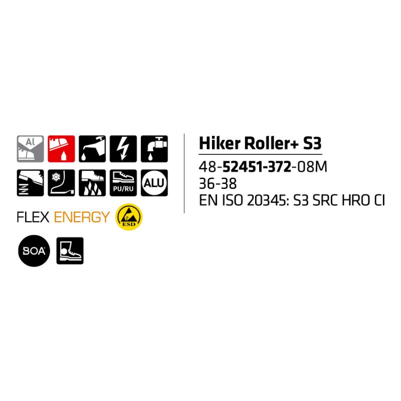 Sievi Hiker Roller XL+ S3 turvakengät BOA®-kiristysmekanismilla. Kylmiin Olosuhteisiin - Image 9