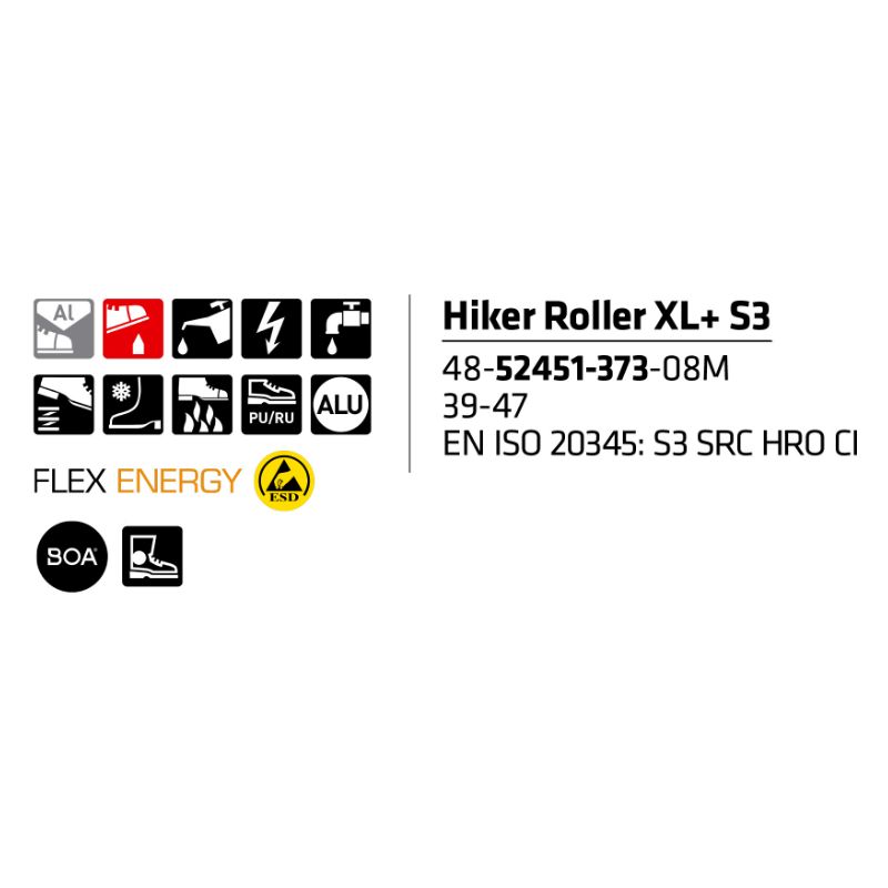 Sievi Hiker Roller XL+ S3 turvakengät BOA®-kiristysmekanismilla. Kylmiin Olosuhteisiin - Image 10
