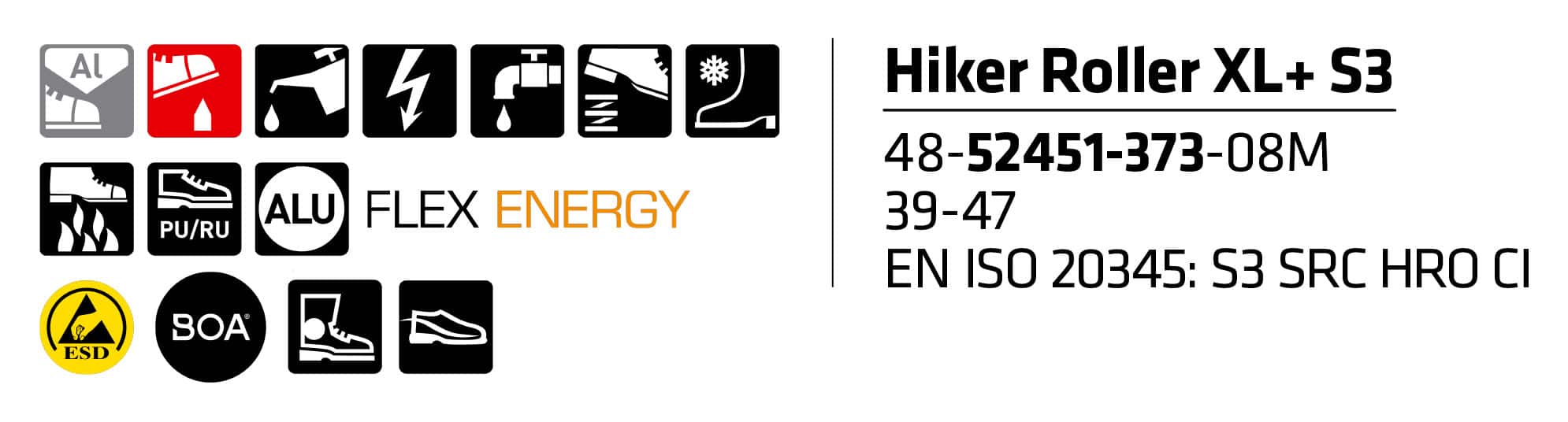 Sievi Hiker Roller XL+ S3 turvakengät BOA®-kiristysmekanismilla. Kylmiin Olosuhteisiin - Image 14