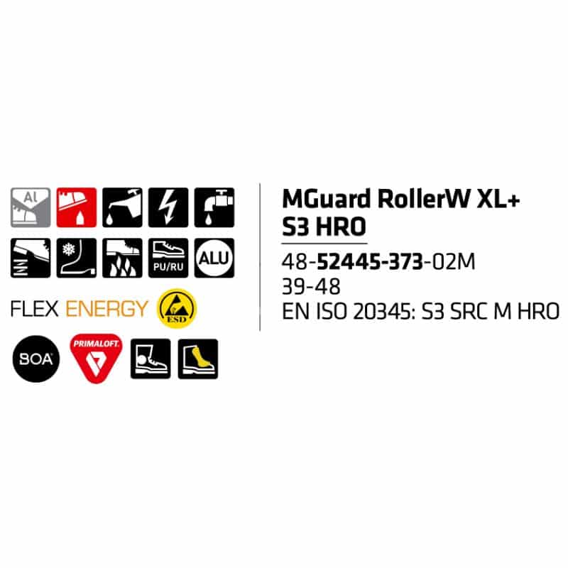 Sievi MGuard RollerW XL+ S3 Hro turvakengät BOA®-kiristysmekanismilla - Image 7