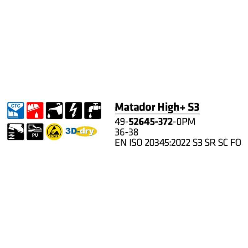 Sievi Matador High XL+ S3 turvakengät - Image 13