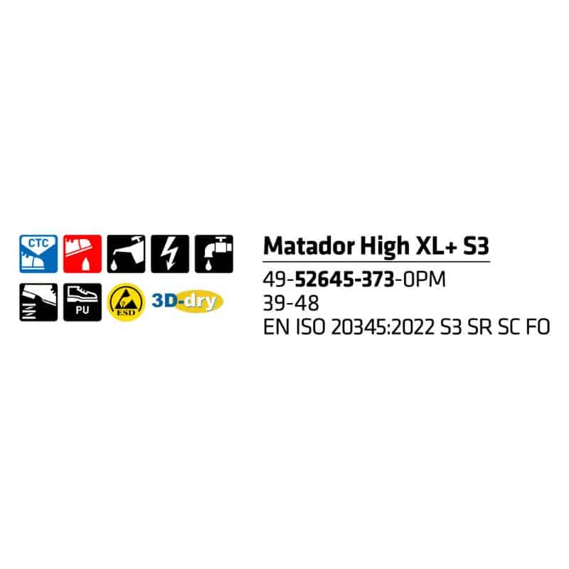 Sievi Matador High XL+ S3 turvakengät - Image 14
