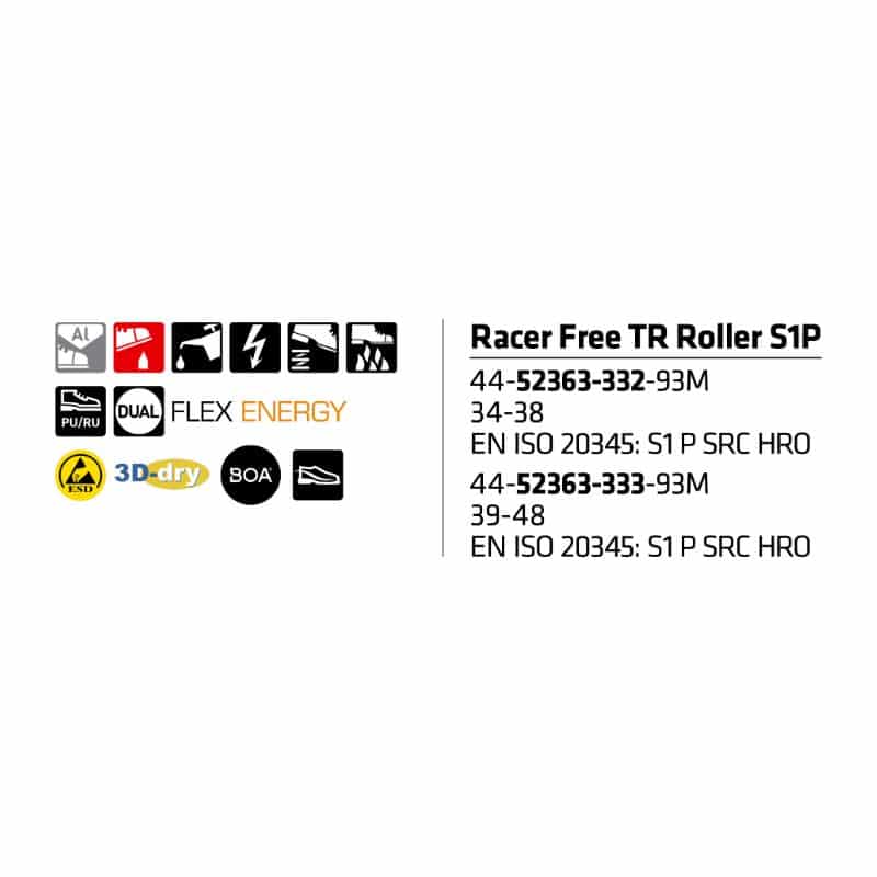 Sievi Racer Free TR Roller S1P turvakengät BOA®-kiristysmekanismilla - Image 7