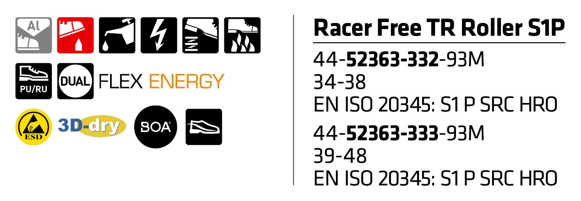 Sievi Racer Free TR Roller S1P turvakengät BOA®-kiristysmekanismilla - Image 10