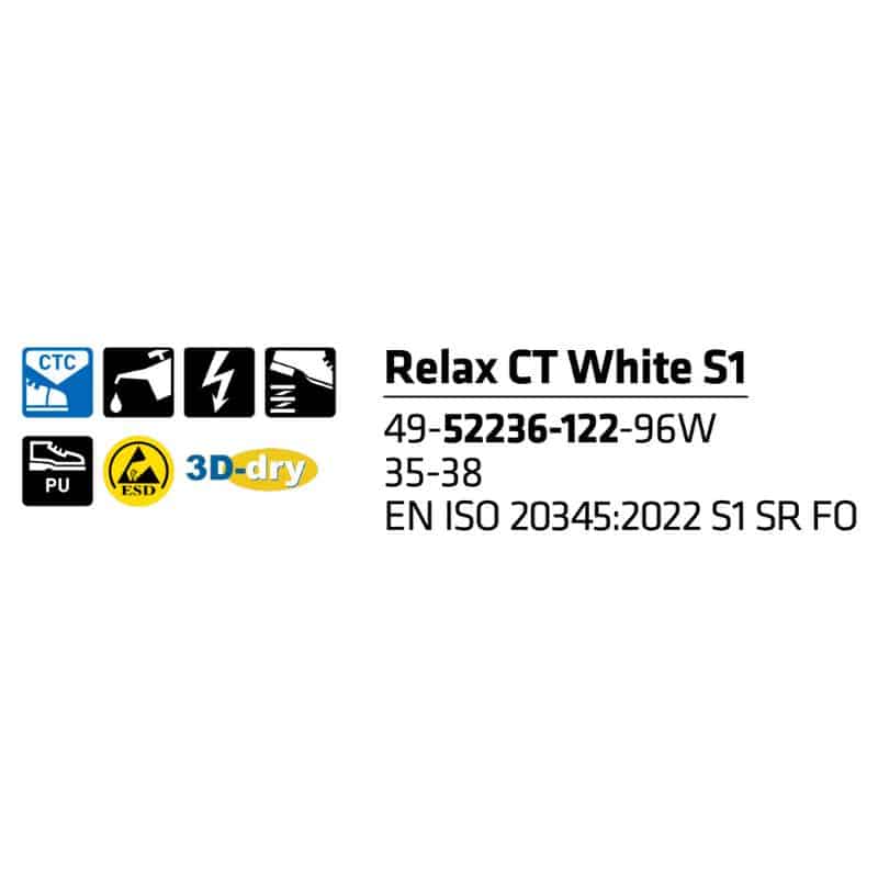 Sievi Relax CT White XL S1 turvakengät - Image 13