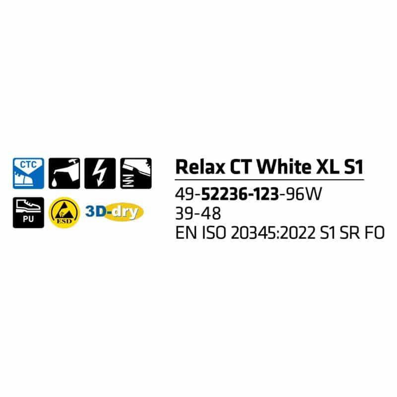 Sievi Relax CT White XL S1 turvakengät - Image 14