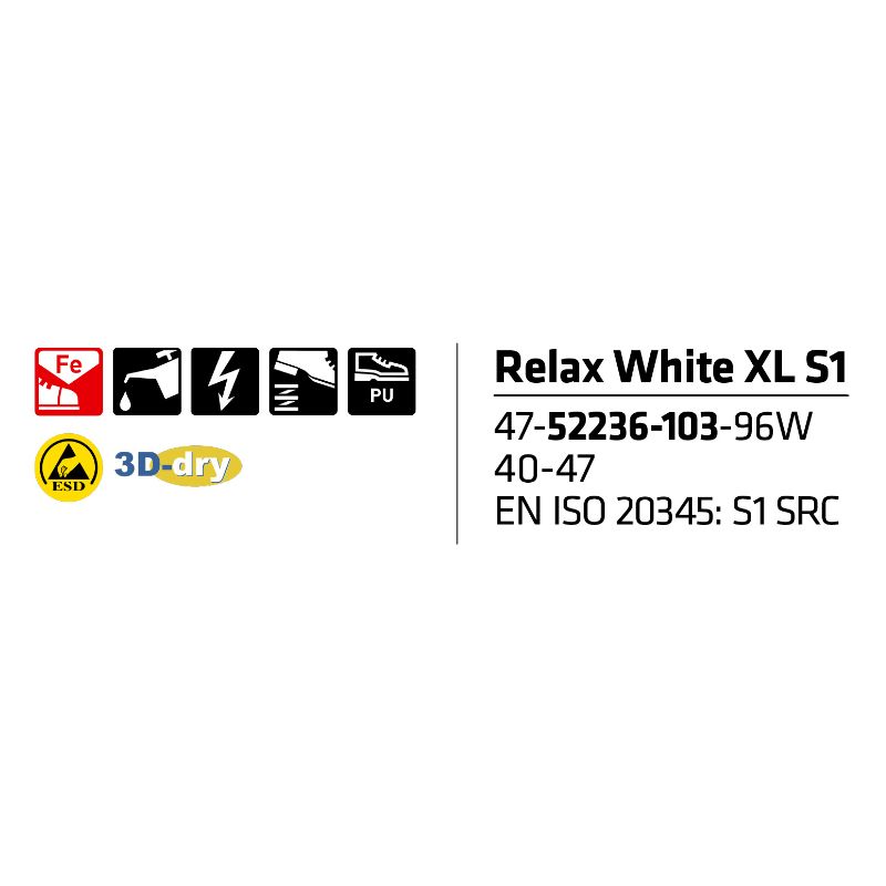 Sievi Relax CT White XL S1 turvakengät - Image 21