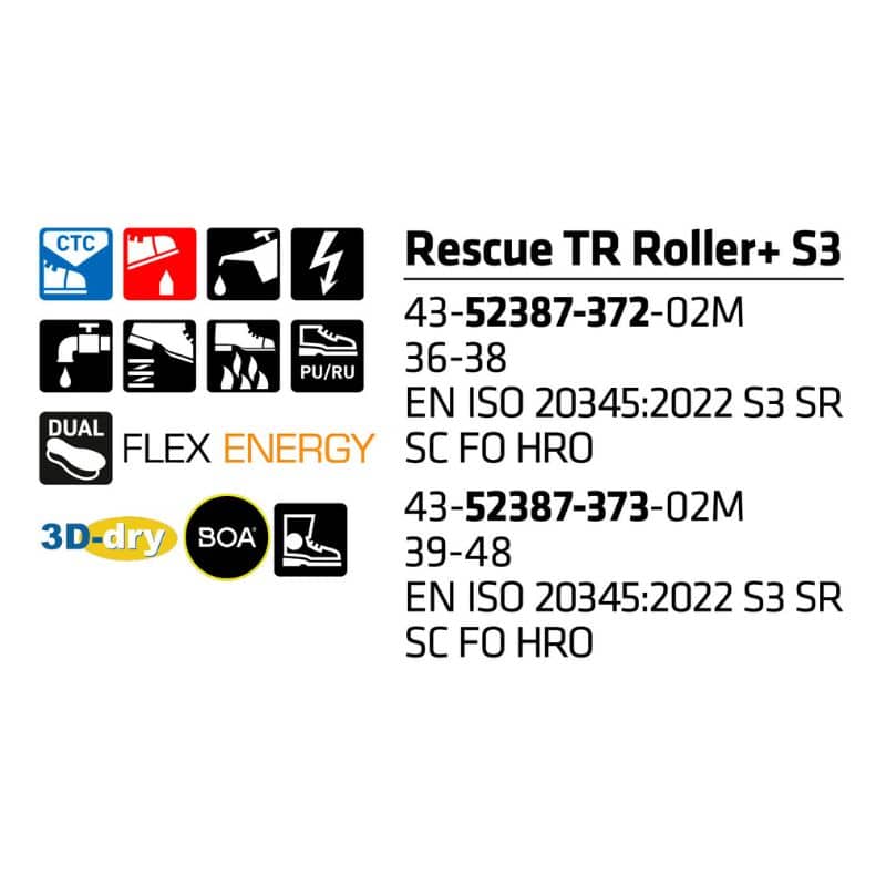 Sievi Rescue TR+ S3 turvakengät BOA®-kiristysmekanismilla - Image 9