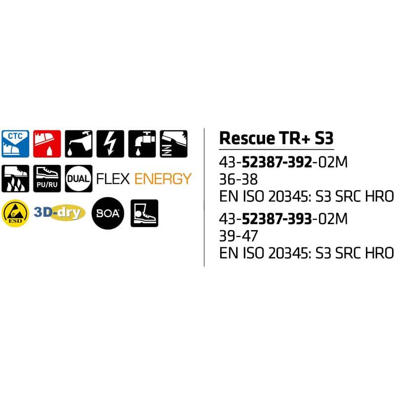 Sievi Rescue TR+ S3 turvakengät BOA®-kiristysmekanismilla - Image 13