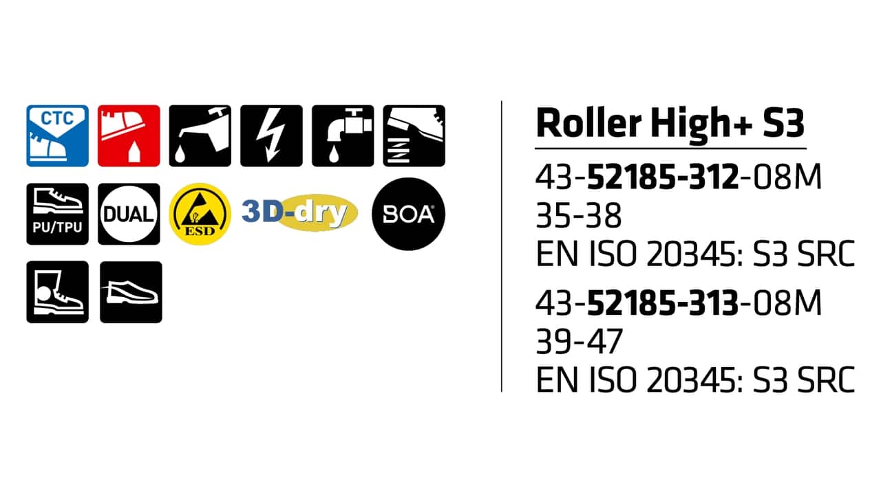 Sievi Roller High+S3 turvakengät BOA®-kiristysmekanismilla - Image 11