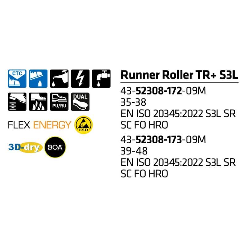 Sievi Runner Roller TR+ S3L turvakengät BOA®-kiinnityksellä - Image 5