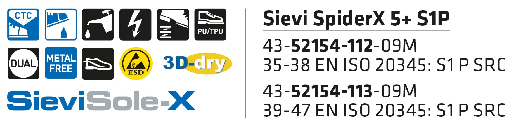 Sievi SpiderX 5+ S1P turvakengät - Image 13