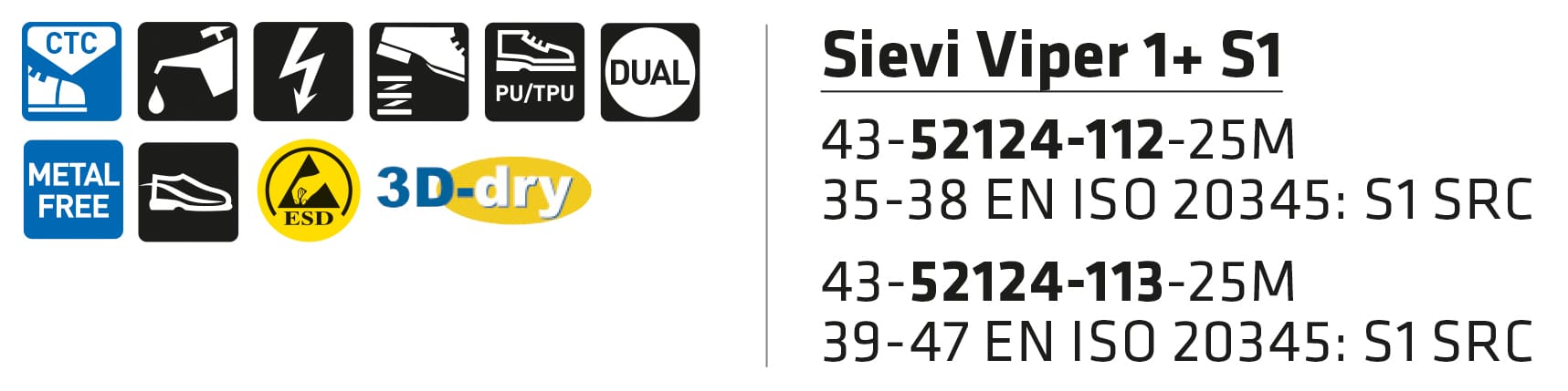 Sievi Viper 1+ S1 turvakengät - Image 10