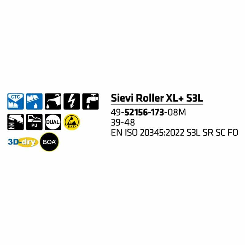 Sievi Roller XL+ S3L turvakengät BOA®-kiristysmekanismilla - Image 10