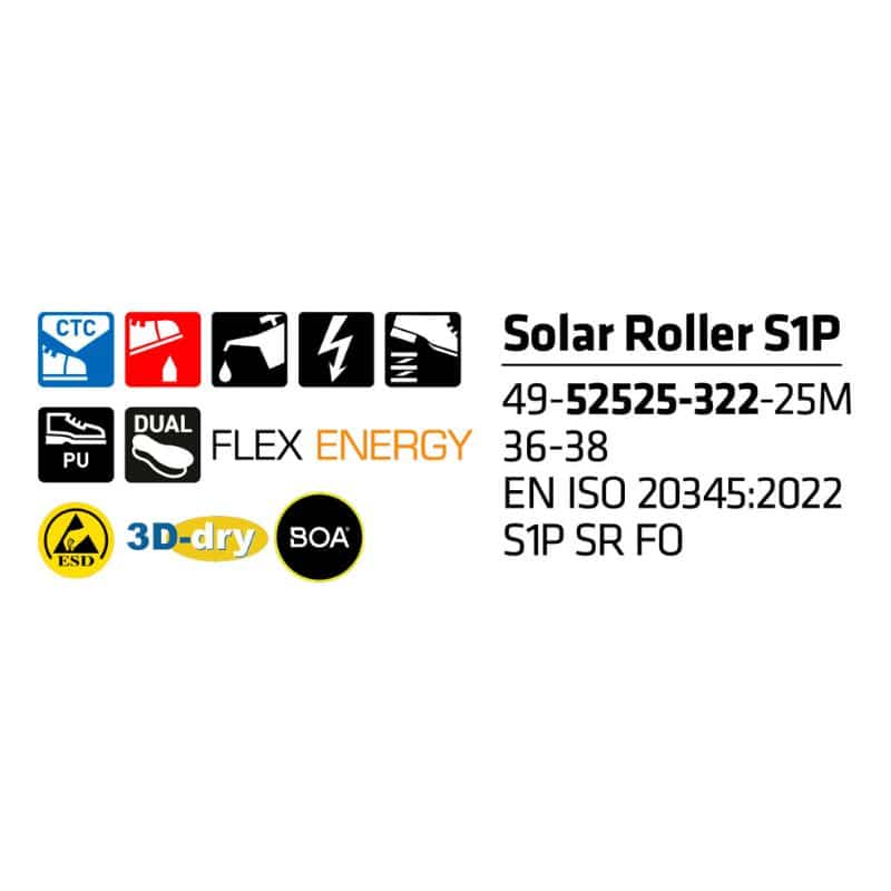 Sievi Solar Roller S1P turvakengät BOA®-kiristysmekanismilla - Image 8