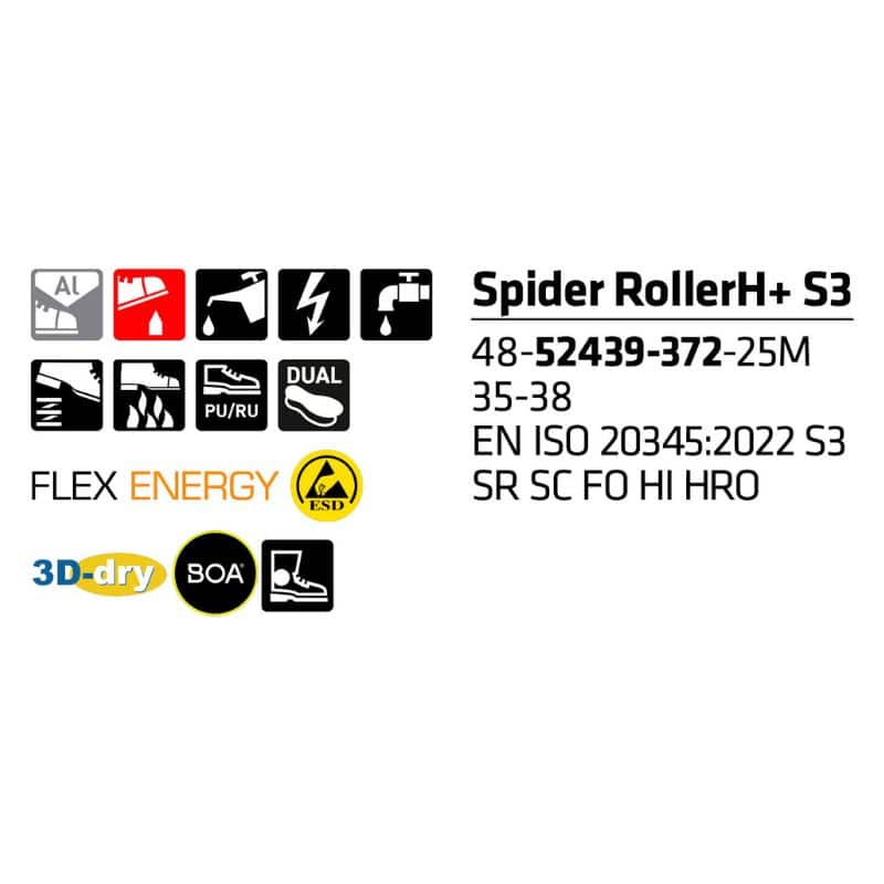 Sievi Spider RollerH XL+S3 turvakengät BOA®-kiristysmekanismilla - Image 10