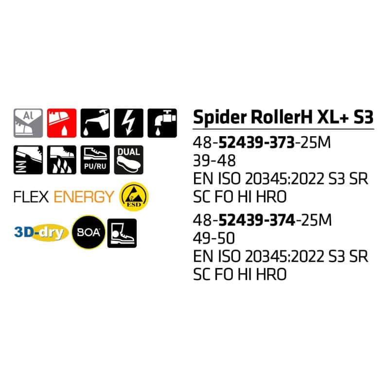 Sievi Spider RollerH XL+S3 turvakengät BOA®-kiristysmekanismilla - Image 9