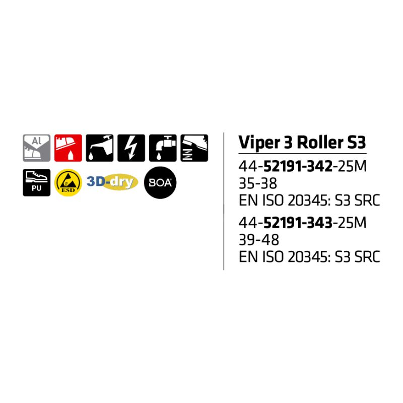 Sievi Viper 3 Roller S3 turvakengät BOA®-kiristysmekanismilla - Image 21