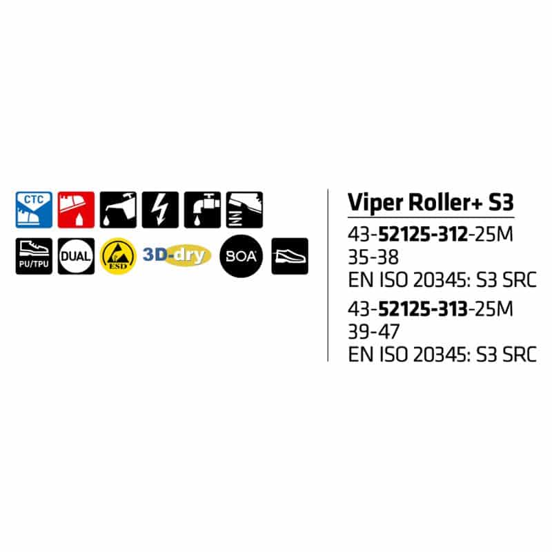 Sievi Viper Roller+ S3 turvakengät BOA®-kiristysmekanismilla - Image 6